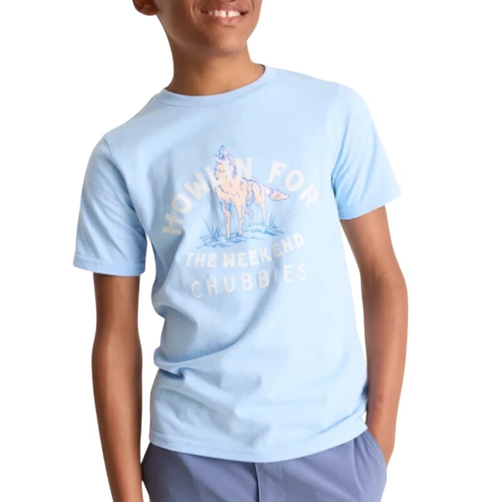 chubbies Light Blue Wolf Graphic Short Sleeve Tee